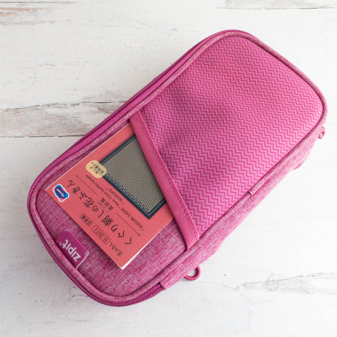 Yoobi Pencil Case Pink Pockets Zip Closure NEW