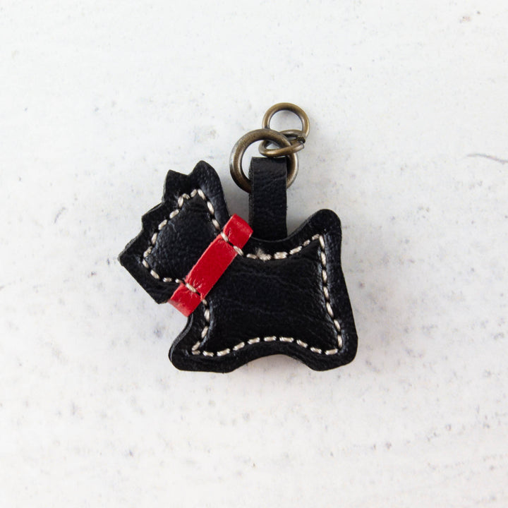Synthetic Leather Zipper Pull - Scottie Dog