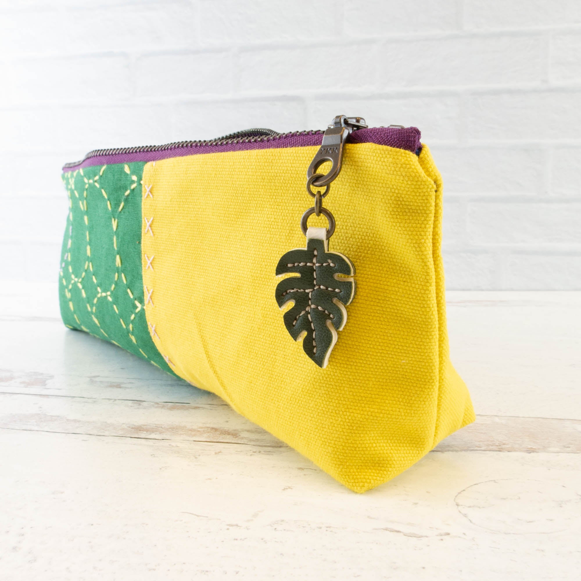 Synthetic Leather Zipper Pull - Monstera – Snuggly Monkey