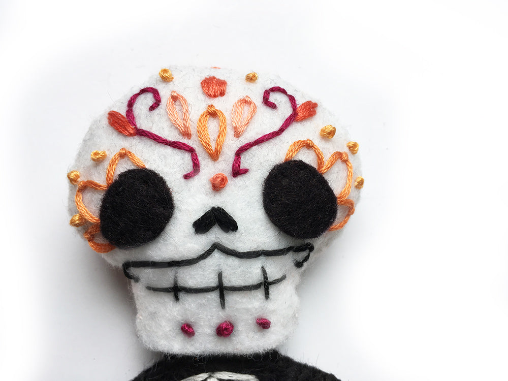 Calaveras Wool Felt Embroidery PDF Pattern