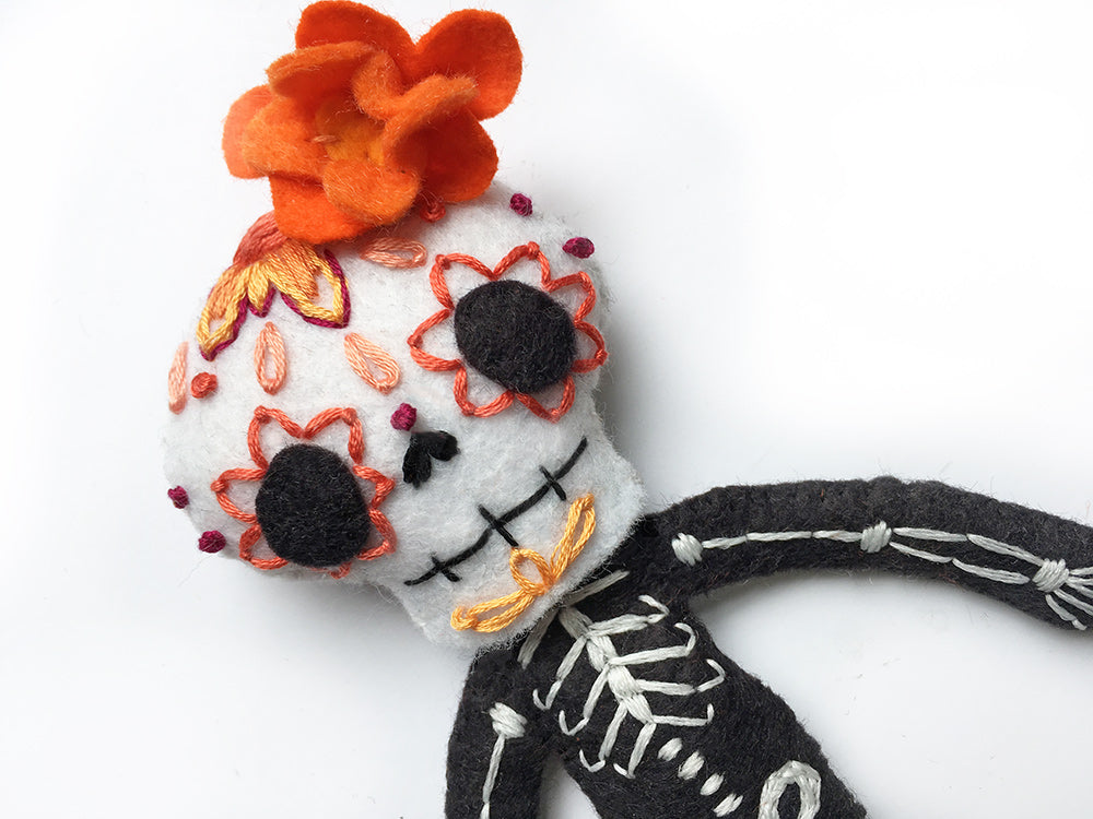 Calaveras Wool Felt Embroidery PDF Pattern