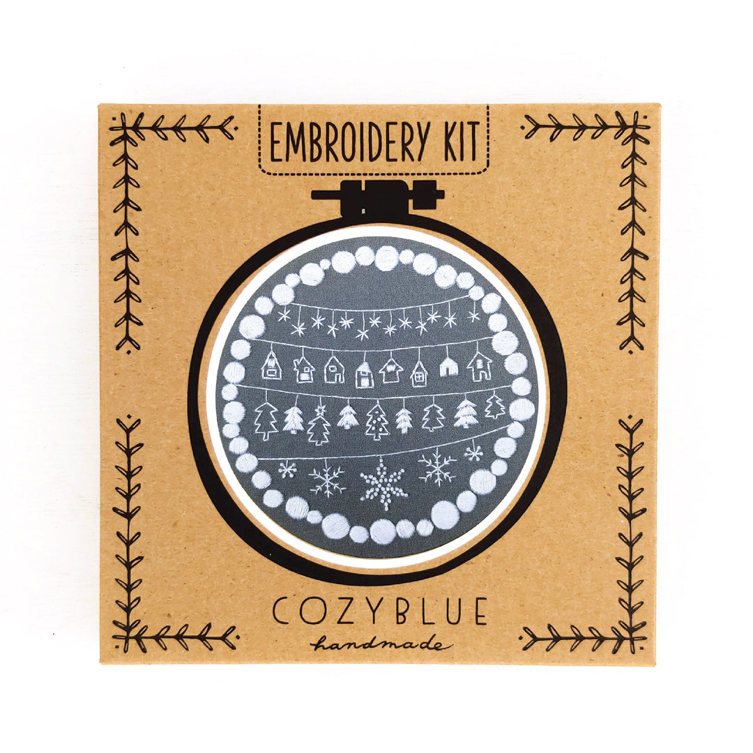 Cozy Holiday Embroidery Kit – Snuggly Monkey