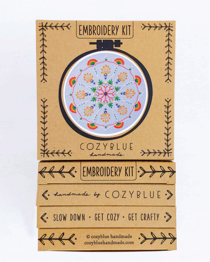 Rainbow Mandala Embroidery Kit