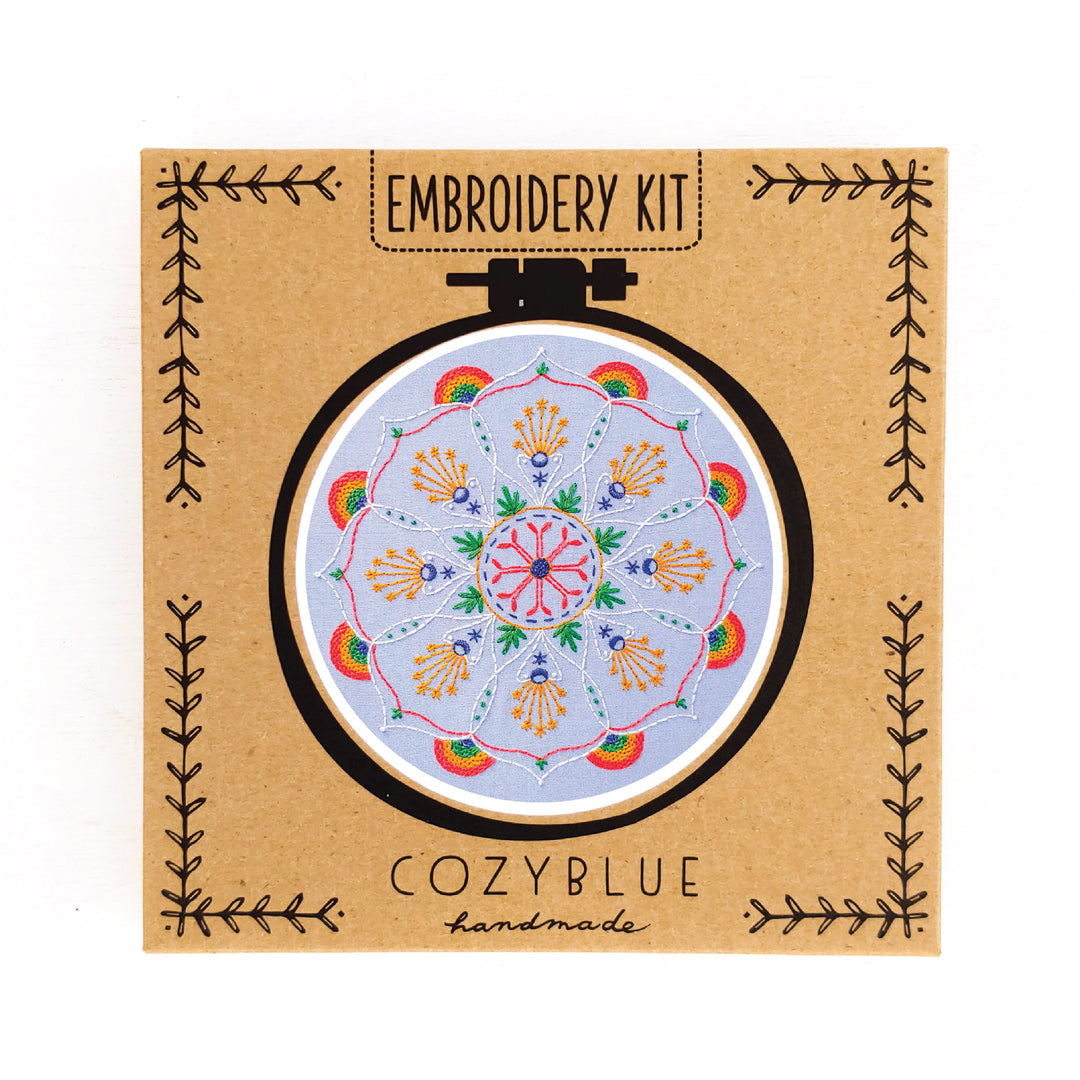 Rainbow Mandala Embroidery Kit