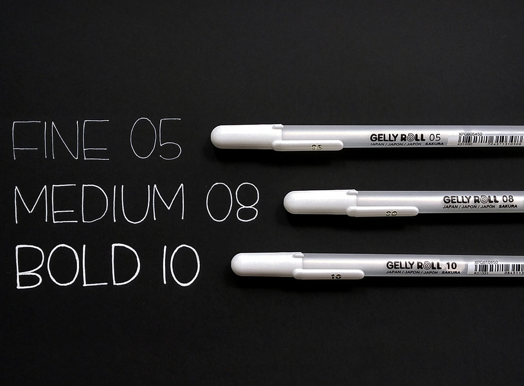 White Medium Line GellyRoll Pens - 2 Piece Set