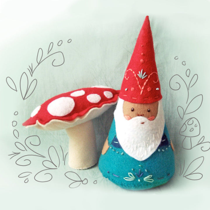 PDF Pattern - Gnome Santa Wool Felt Embroidery Pattern