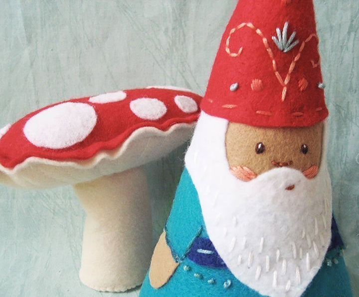 PDF Pattern - Gnome Santa Wool Felt Embroidery Pattern