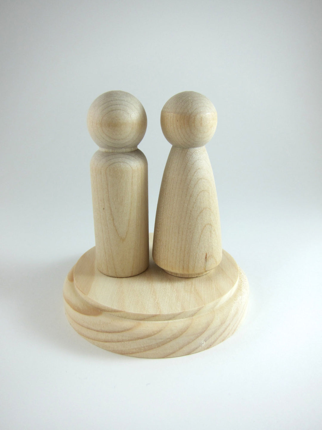 Tall Peg Dolls for Wedding Cake Topper or Waldorf Wooden Figurine Unfinished Wood - Snuggly Monkey