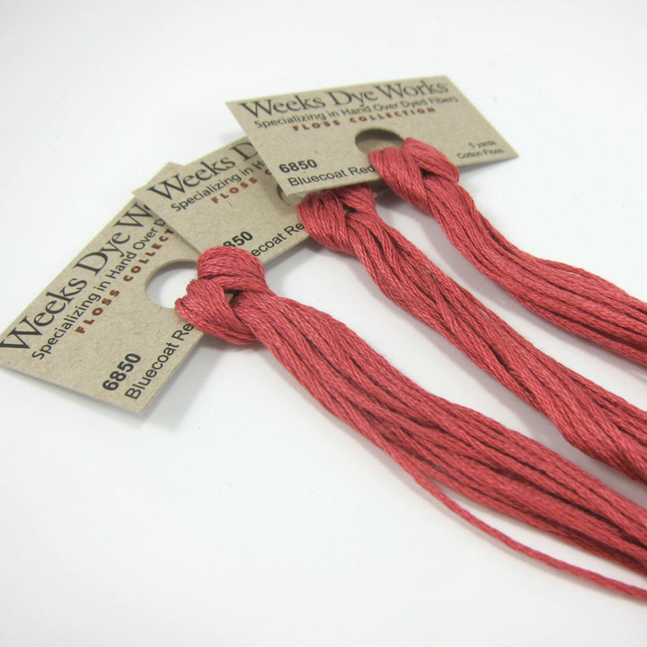 Weeks Dye Works Hand Over Dyed Embroidery Floss - Bluecoat Red (6850) Floss - Snuggly Monkey