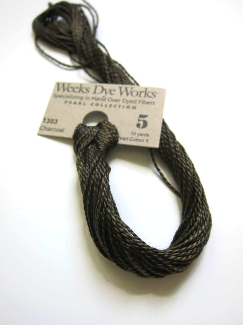 Weeks Dye Works Hand Over-Dyed Perle Cotton - Size 5 Charcoal Perle Cotton - Snuggly Monkey
