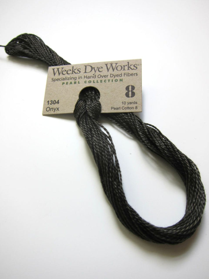 Weeks Dye Works Hand Over-Dyed Pearl Cotton - Size 8 Onyx 1304 Perle Cotton - Snuggly Monkey