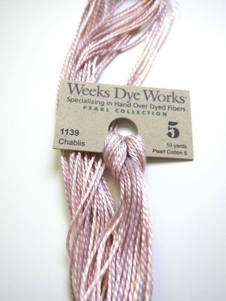 Weeks Dye Works Hand Over-Dyed Pearl Cotton - Size 5 Chablis Perle Cotton - Snuggly Monkey