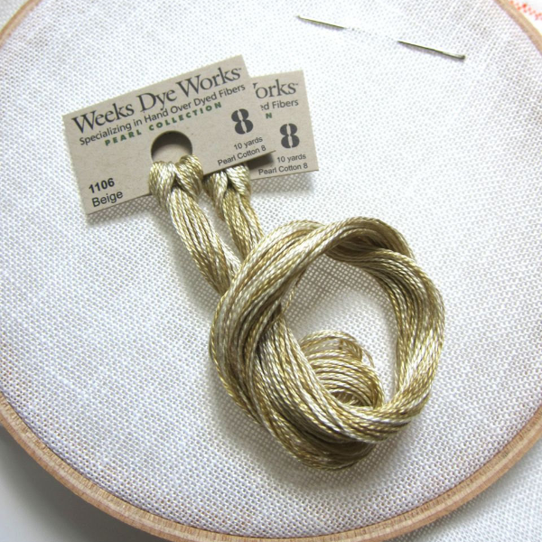 Weeks Dye Works Hand Over-Dyed Pearl Cotton - Size 8 Beige (WDW