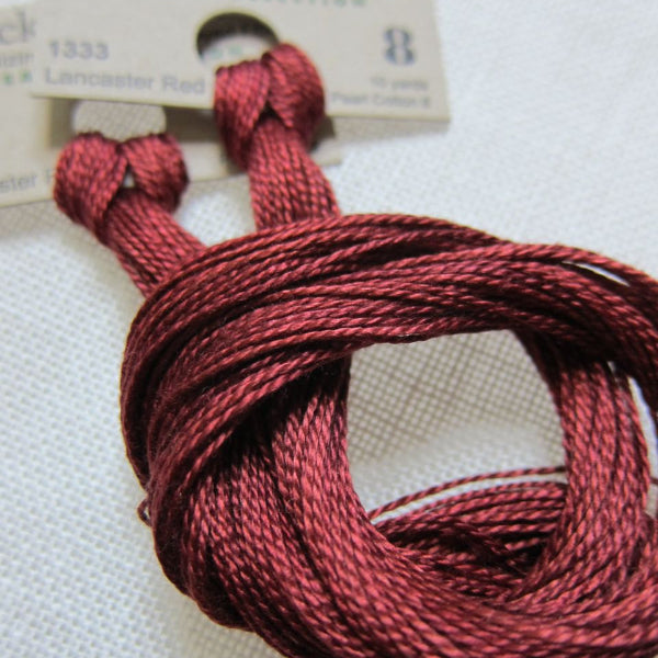 Weeks Dye Works Hand Over-Dyed Pearl Cotton Thread - Size 8 Lancaster Red Perle Cotton - Snuggly Monkey