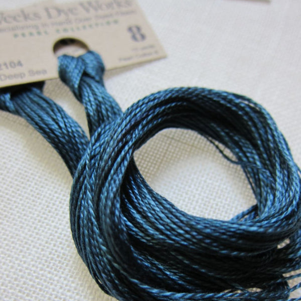 Weeks Dye Works Pearl Cotton Thread - Size 8 Deep Sea Perle Cotton - Snuggly Monkey