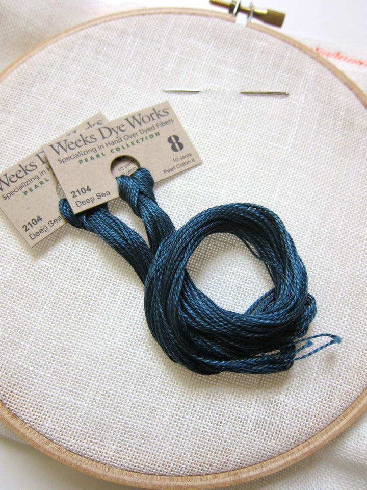 Weeks Dye Works Pearl Cotton Thread - Size 8 Deep Sea Perle Cotton - Snuggly Monkey