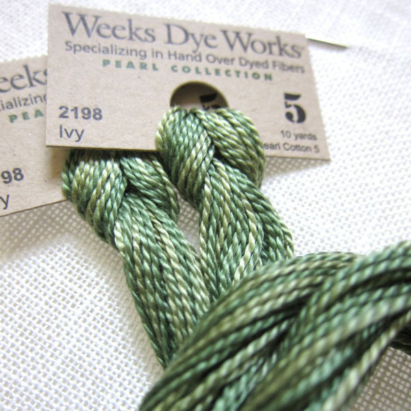 Pearl Cotton Thread - Weeks Dye Works Size 5 Ivy Perle Cotton - Snuggly Monkey