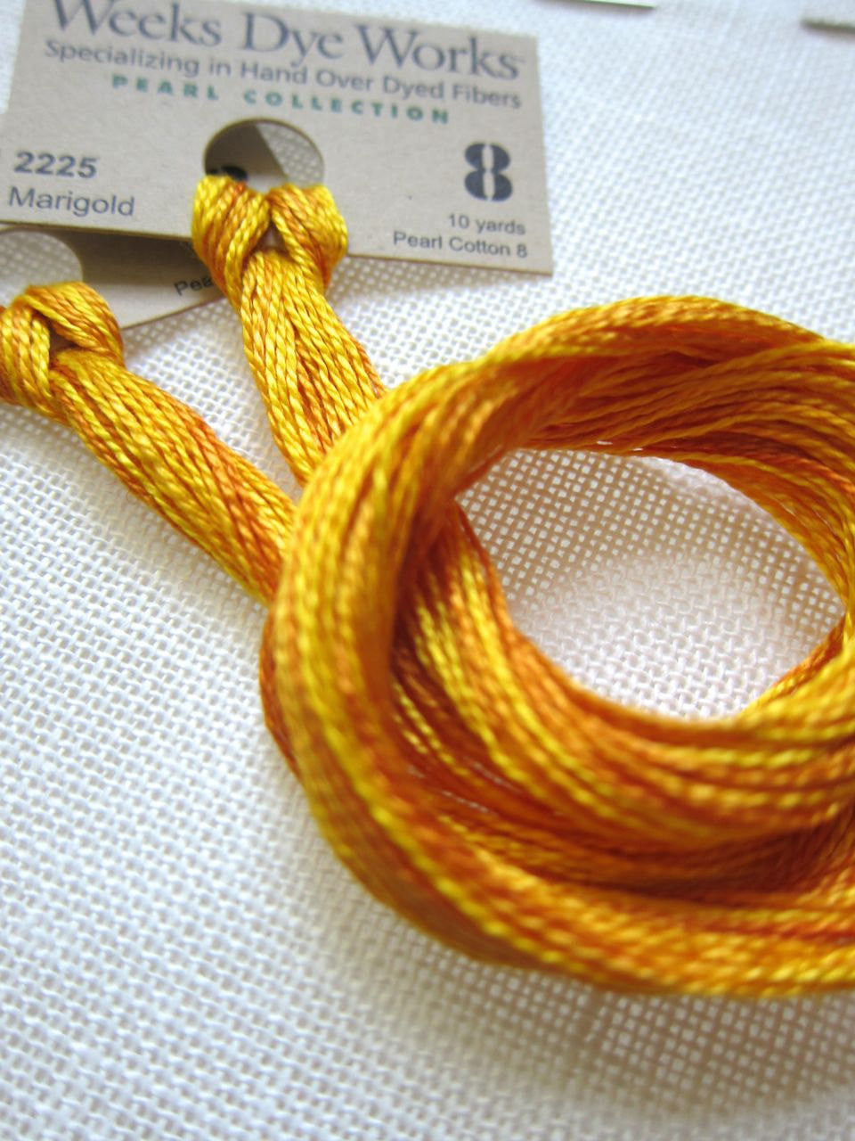 Weeks Dye Works Hand Over-Dyed Pearl Cotton - Size 8 Marigold Perle Cotton - Snuggly Monkey