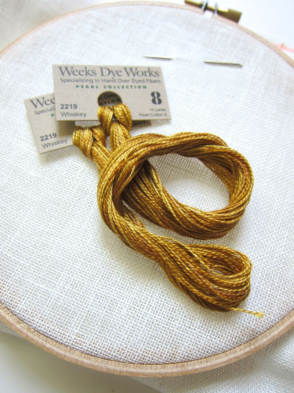 Weeks Dye Works Hand Over-Dyed Perle Cotton - Size 8 Whiskey Perle Cotton - Snuggly Monkey