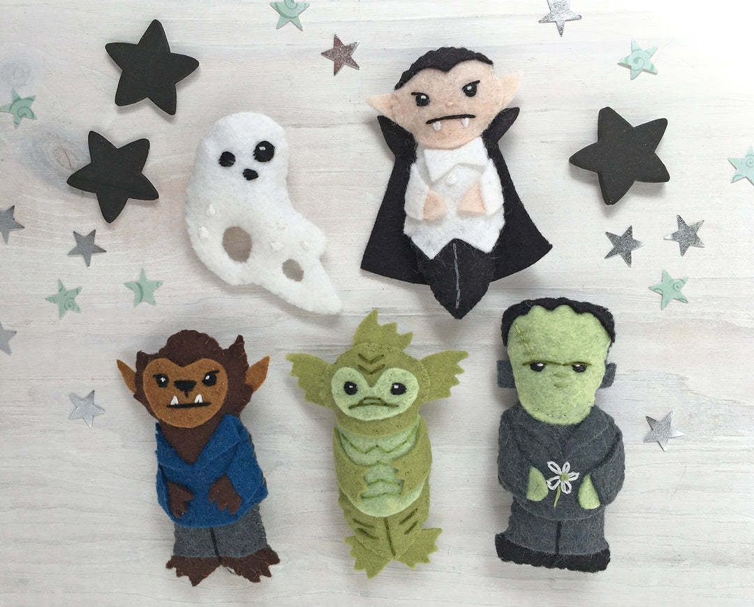 Classic Movie Monsters Wool Felt Embroidery PDF Pattern