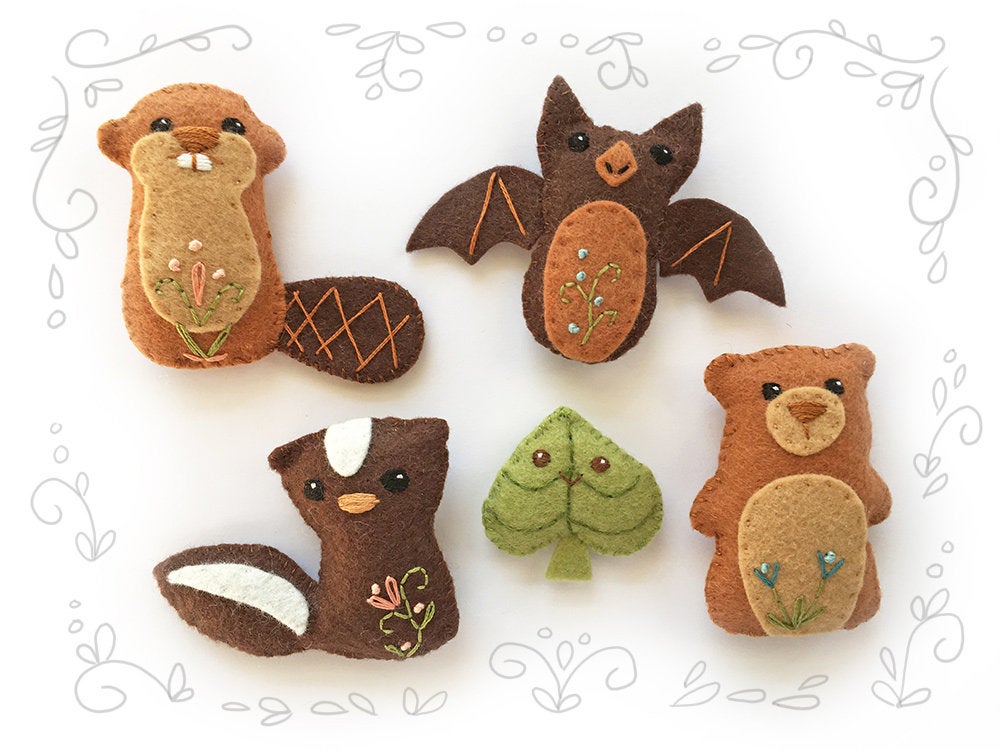 Felt Woodland Animals PDF Pattern – Snuggly Monkey felt-woodland-animals-pdf-pattern-snuggly-monkey